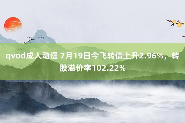 qvod成人动漫 7月19日今飞转债上升2.96%，转股溢价率102.22%