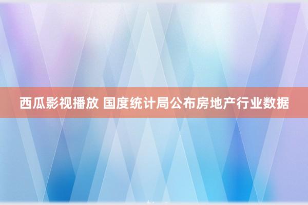 西瓜影视播放 国度统计局公布房地产行业数据