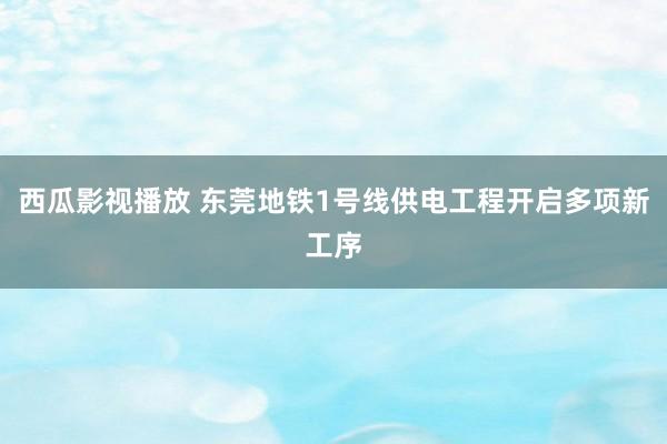 西瓜影视播放 东莞地铁1号线供电工程开启多项新工序