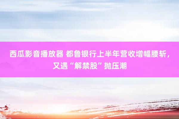 西瓜影音播放器 都鲁银行上半年营收增幅腰斩，又遇“解禁股”抛压潮