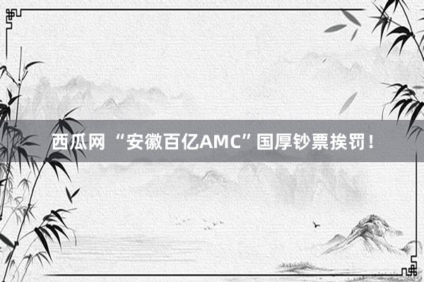 西瓜网 “安徽百亿AMC”国厚钞票挨罚！