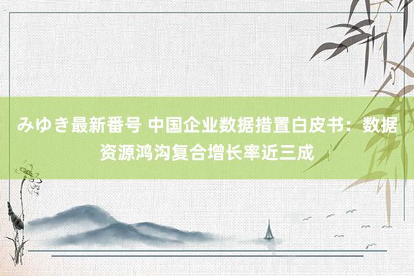 みゆき最新番号 中国企业数据措置白皮书：数据资源鸿沟复合增长率近三成