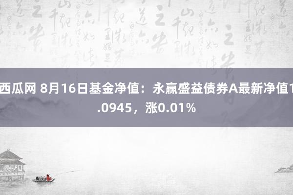 西瓜网 8月16日基金净值：永赢盛益债券A最新净值1.0945，涨0.01%