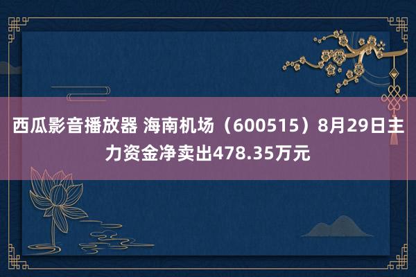 西瓜影音播放器 海南机场（600515）8月29日主力资金净卖出478.35万元