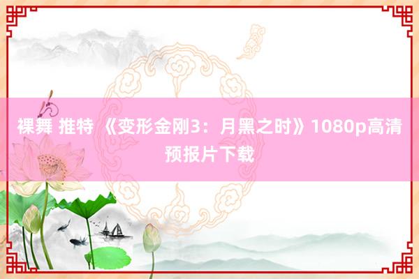 裸舞 推特 《变形金刚3：月黑之时》1080p高清预报片下载