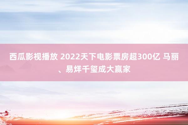 西瓜影视播放 2022天下电影票房超300亿 马丽、易烊千玺成大赢家