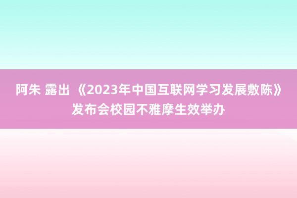 阿朱 露出 《2023年中国互联网学习发展敷陈》发布会校园不雅摩生效举办