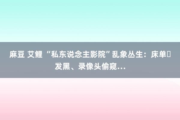 麻豆 艾鲤 “私东说念主影院”乱象丛生：床单​发黑、录像头偷窥…