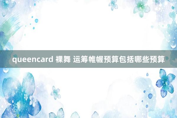 queencard 裸舞 运筹帷幄预算包括哪些预算